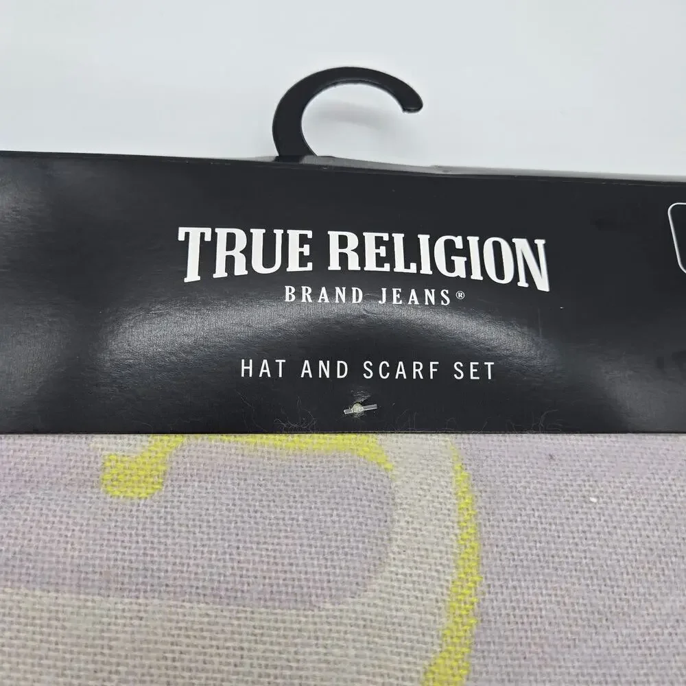 True Religion Women’s Beanie Hat Set Of 2 One Size Fits All Cuffed Hat Scarf